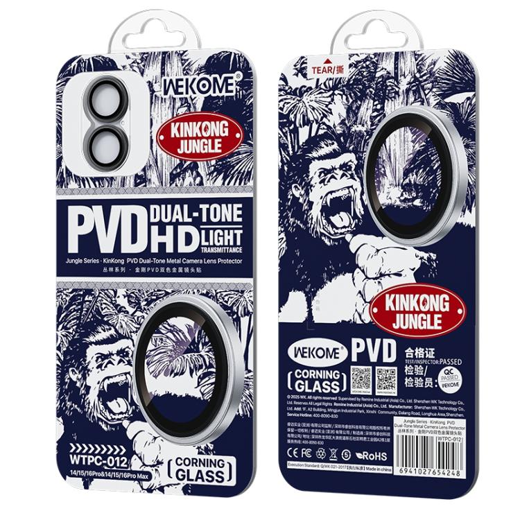 For iPhone 14 / 14 Plus WK WTPC-012 Jungle Series Kinkong PVD Dual-color Metal Lens Protector Film