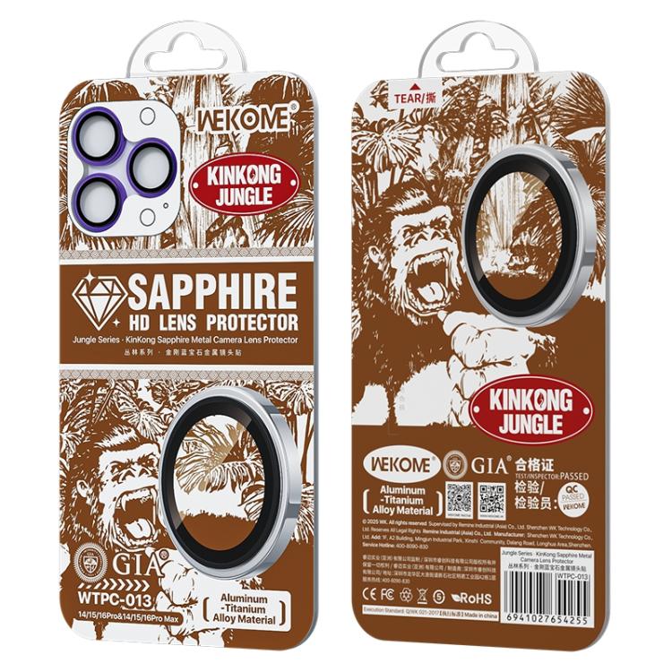 For iPhone 16 Pro / 16 Pro Max WK WTPC-013 Jungle Series Kinkong Sapphire Metal Camera Lens Protector Film
