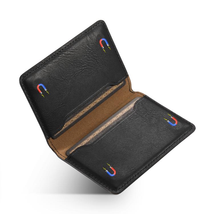 Denior V01 Magsafe Wallet Cowhide Texture Leather Magnetic Card Holder Bag