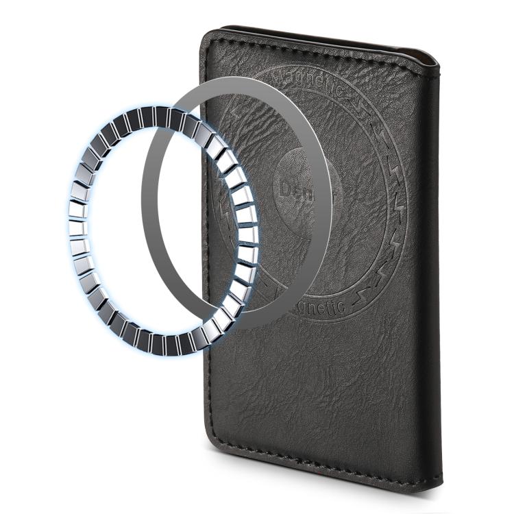 Denior V01 Magsafe Wallet Cowhide Texture Leather Magnetic Card Holder Bag
