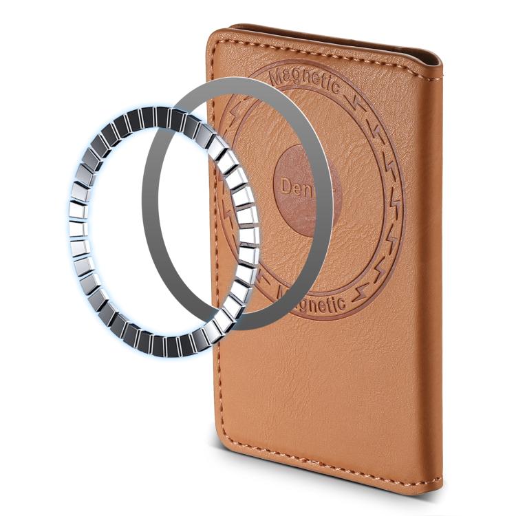 Denior V01 Magsafe Wallet Cowhide Texture Leather Magnetic Card Holder Bag