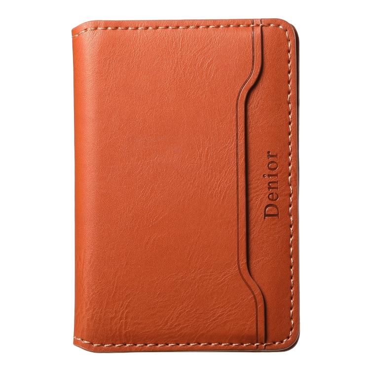 Denior V01 Magsafe Wallet Cowhide Texture Leather Magnetic Card Holder Bag