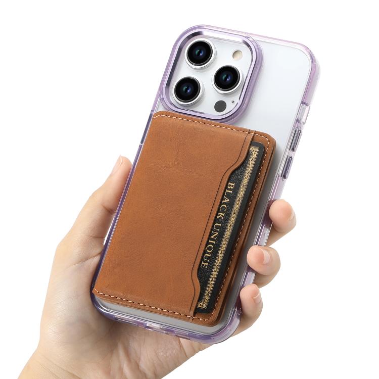 Denior V08 Magsafe Wallet Retro Texture Leather Magnetic Card Holder Bag