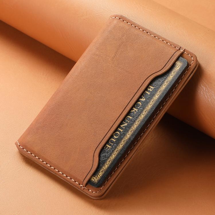 Denior V08 Magsafe Wallet Retro Texture Leather Magnetic Card Holder Bag
