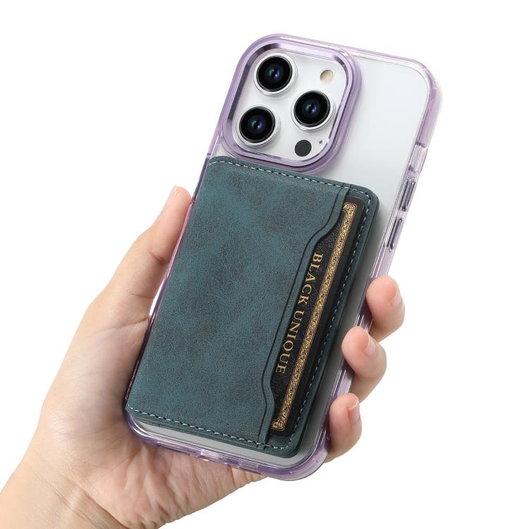 Denior V08 Magsafe Wallet Retro Texture Leather Magnetic Card Holder Bag