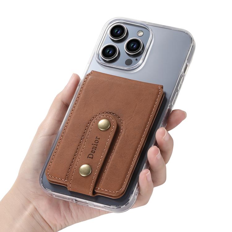 Denior V09 Magsafe Wallet Retro Texture Leather Magnetic Phone Holder Card Bag
