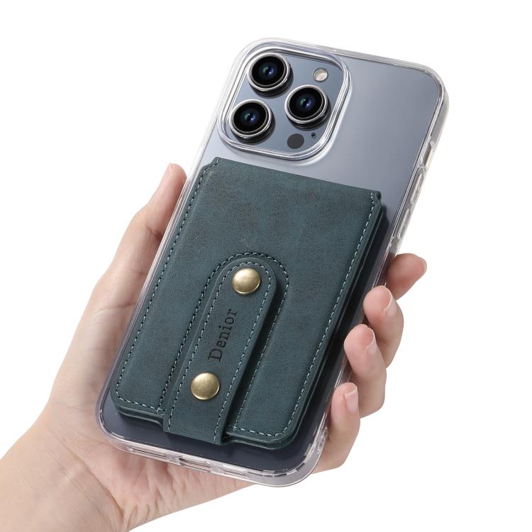 Denior V09 Magsafe Wallet Retro Texture Leather Magnetic Phone Holder Card Bag