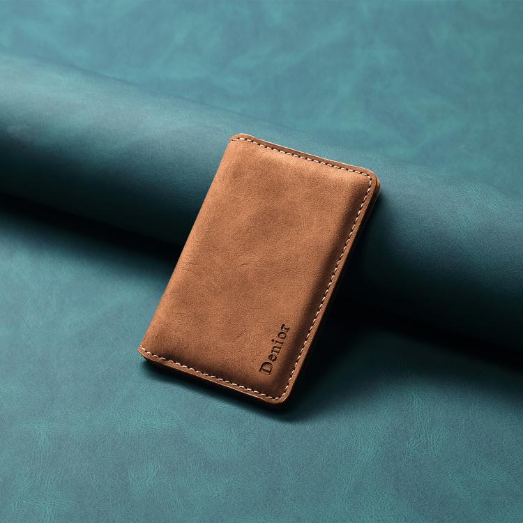 Denior V18 Magsafe Wallet Retro Texture Leather RFID Photo Frame Card Holder Bag