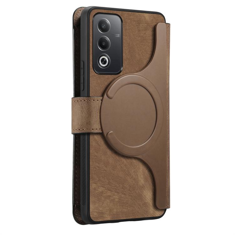 For OPPO A3 Pro Global / A80 5G CaseNeo MagSafe RFID Anti-theft Zipper Wallet Retro Leather Phone Case