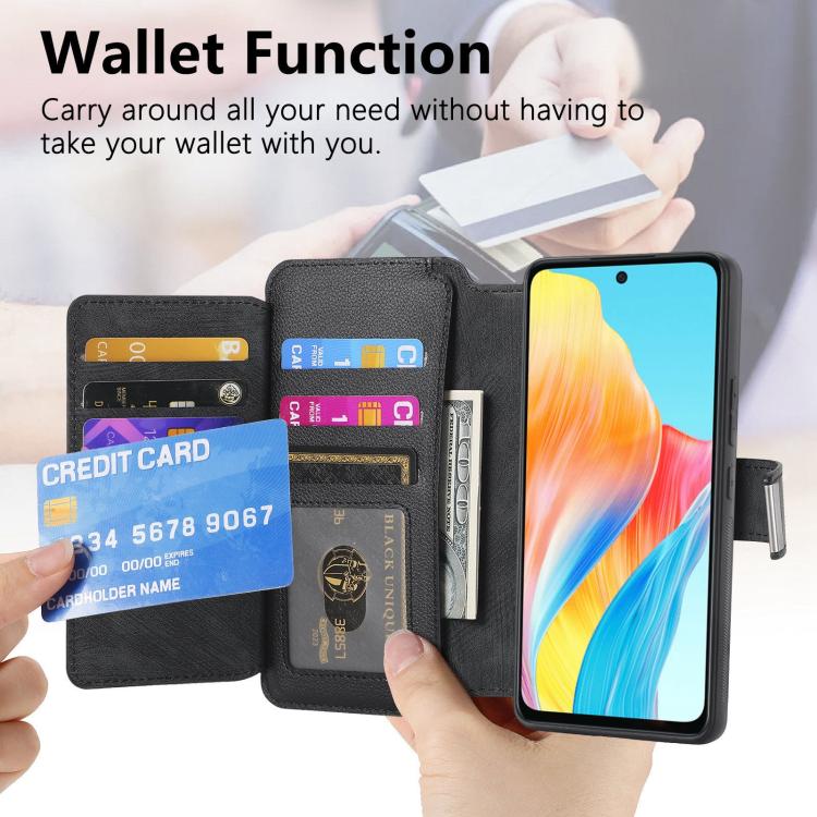 For OPPO A58 4G CaseNeo MagSafe RFID Anti-theft Zipper Wallet Retro Leather Phone Case