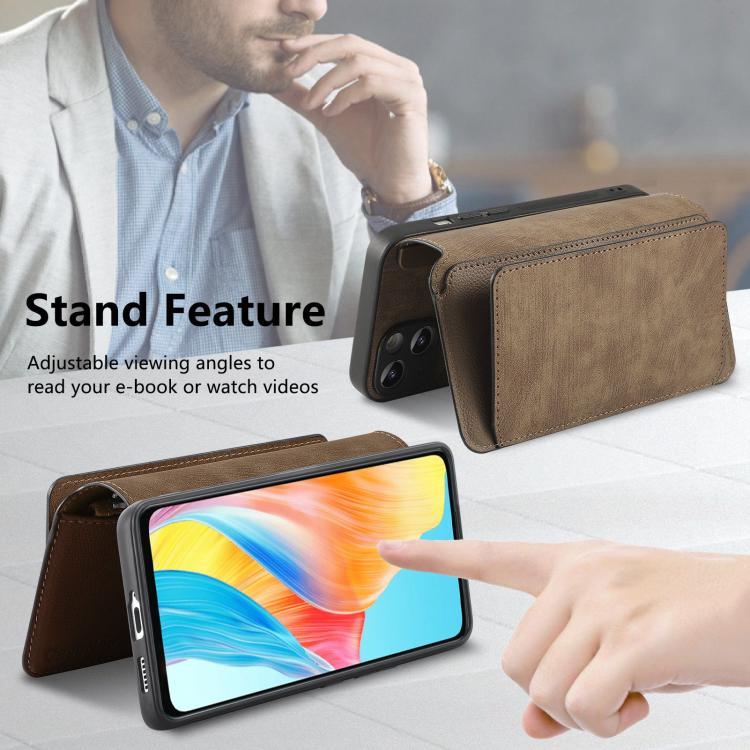 For OPPO A58 4G CaseNeo MagSafe RFID Anti-theft Zipper Wallet Retro Leather Phone Case
