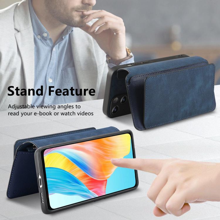 For OPPO A58 4G CaseNeo MagSafe RFID Anti-theft Zipper Wallet Retro Leather Phone Case