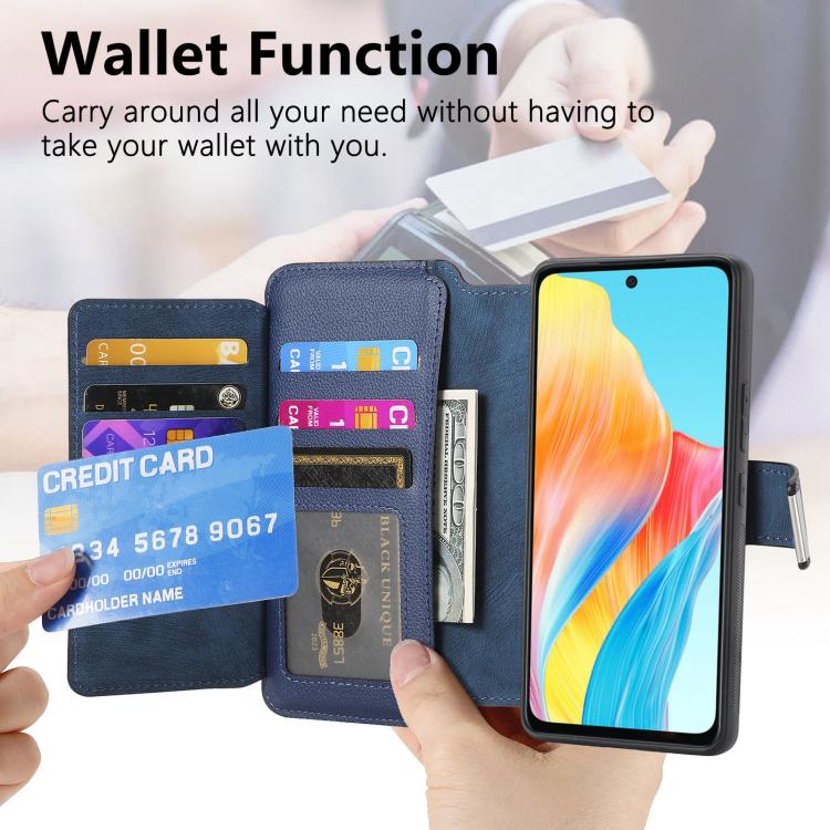 For OPPO A58 4G CaseNeo MagSafe RFID Anti-theft Zipper Wallet Retro Leather Phone Case