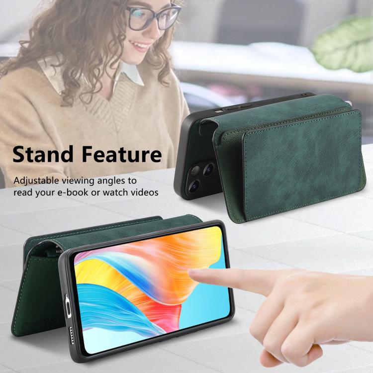 For OPPO A58 4G CaseNeo MagSafe RFID Anti-theft Zipper Wallet Retro Leather Phone Case