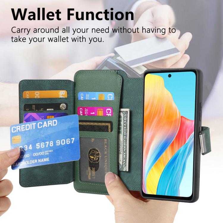 For OPPO A58 4G CaseNeo MagSafe RFID Anti-theft Zipper Wallet Retro Leather Phone Case
