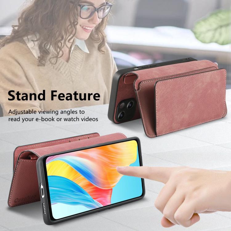 For OPPO A58 4G CaseNeo MagSafe RFID Anti-theft Zipper Wallet Retro Leather Phone Case