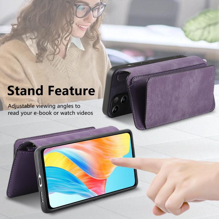 For OPPO A58 4G CaseNeo MagSafe RFID Anti-theft Zipper Wallet Retro Leather Phone Case
