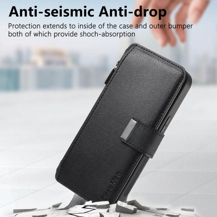 For OPPO A78 5G CaseNeo MagSafe RFID Anti-theft Zipper Wallet Retro Leather Phone Case