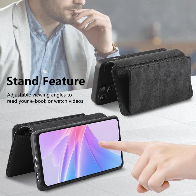 For OPPO A78 5G CaseNeo MagSafe RFID Anti-theft Zipper Wallet Retro Leather Phone Case