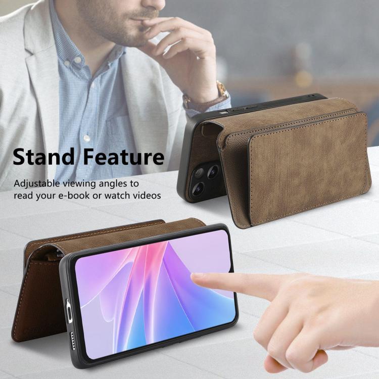 For OPPO A78 5G CaseNeo MagSafe RFID Anti-theft Zipper Wallet Retro Leather Phone Case