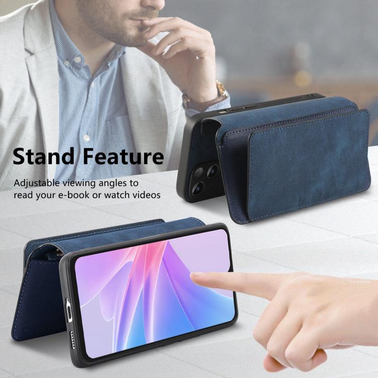 For OPPO A78 5G CaseNeo MagSafe RFID Anti-theft Zipper Wallet Retro Leather Phone Case
