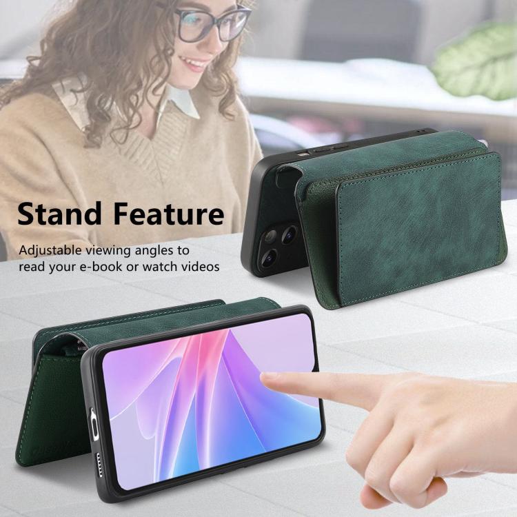 For OPPO A78 5G CaseNeo MagSafe RFID Anti-theft Zipper Wallet Retro Leather Phone Case