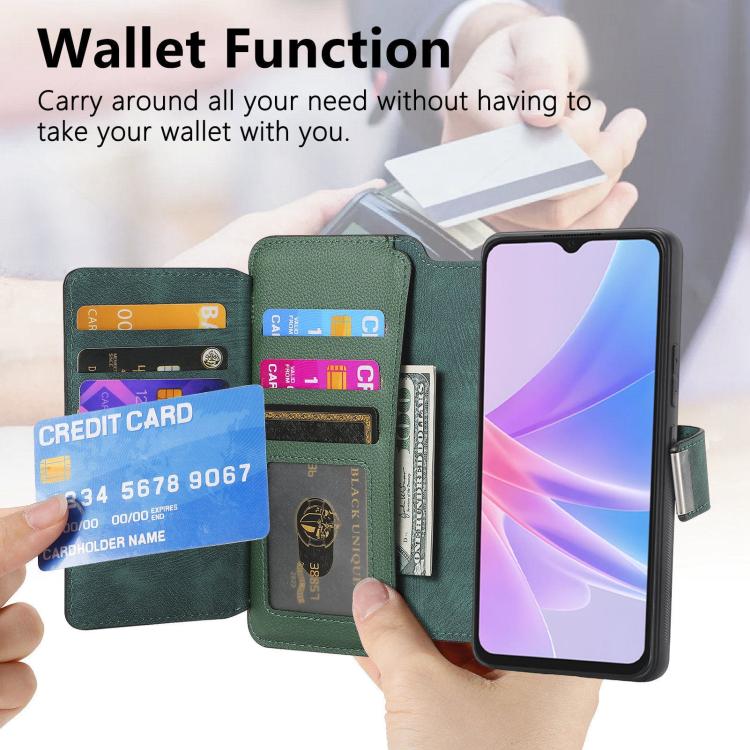 For OPPO A78 5G CaseNeo MagSafe RFID Anti-theft Zipper Wallet Retro Leather Phone Case