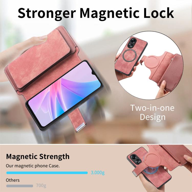 For OPPO A78 5G CaseNeo MagSafe RFID Anti-theft Zipper Wallet Retro Leather Phone Case