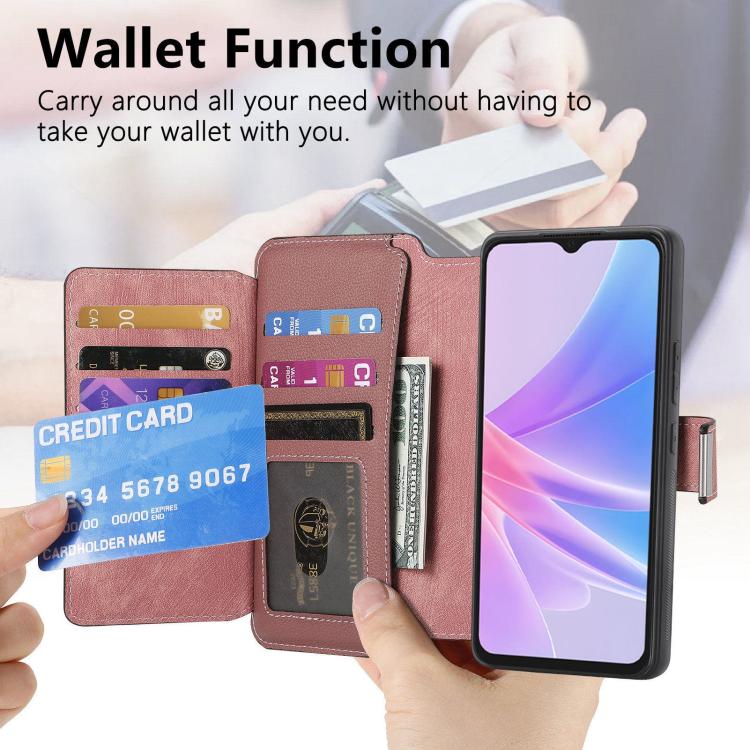 For OPPO A78 5G CaseNeo MagSafe RFID Anti-theft Zipper Wallet Retro Leather Phone Case