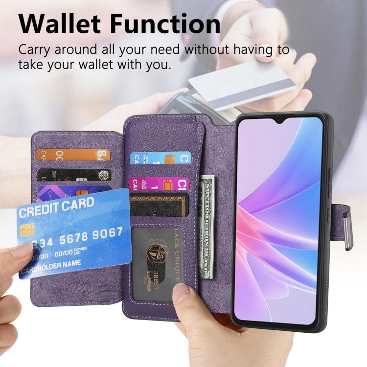 For OPPO A78 5G CaseNeo MagSafe RFID Anti-theft Zipper Wallet Retro Leather Phone Case
