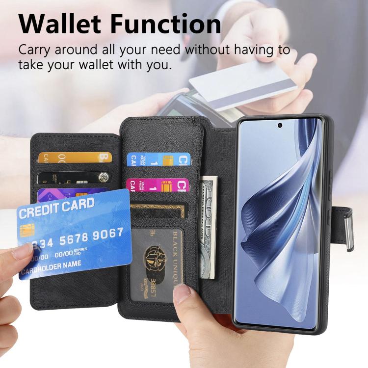 For OPPO Reno10 5G Global CaseNeo MagSafe RFID Anti-theft Zipper Wallet Retro Leather Phone Case