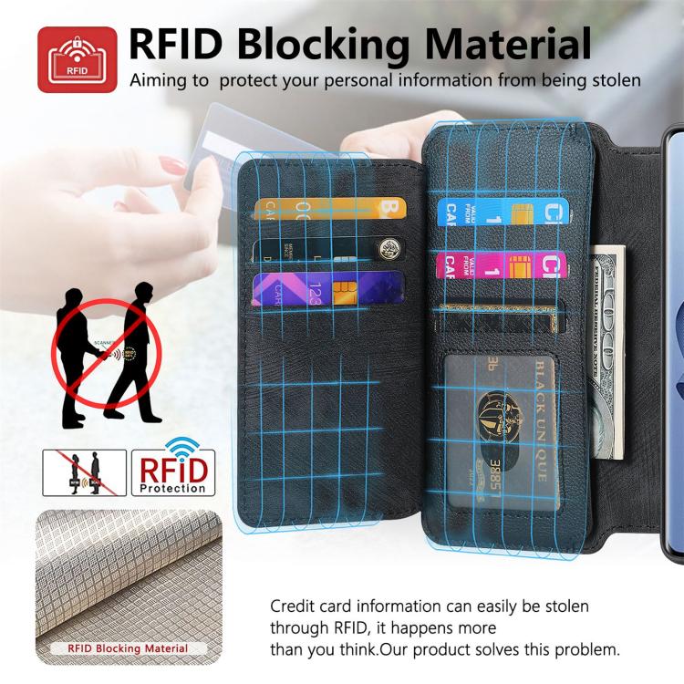 For OPPO Reno10 5G Global CaseNeo MagSafe RFID Anti-theft Zipper Wallet Retro Leather Phone Case
