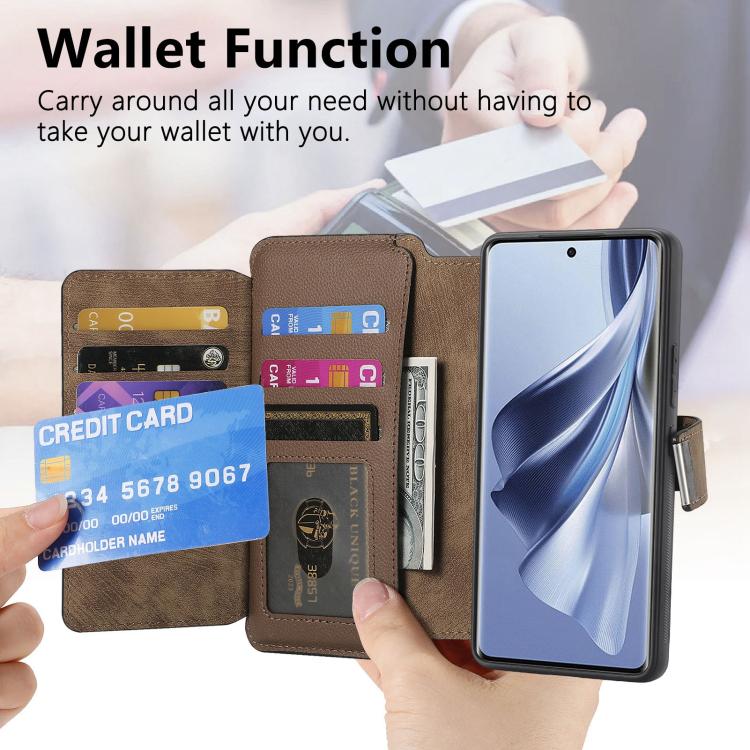 For OPPO Reno10 5G Global CaseNeo MagSafe RFID Anti-theft Zipper Wallet Retro Leather Phone Case