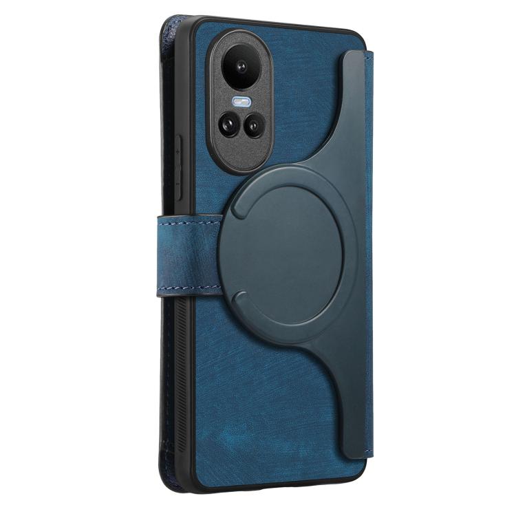 For OPPO Reno10 5G Global CaseNeo MagSafe RFID Anti-theft Zipper Wallet Retro Leather Phone Case