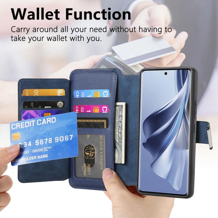 For OPPO Reno10 5G Global CaseNeo MagSafe RFID Anti-theft Zipper Wallet Retro Leather Phone Case