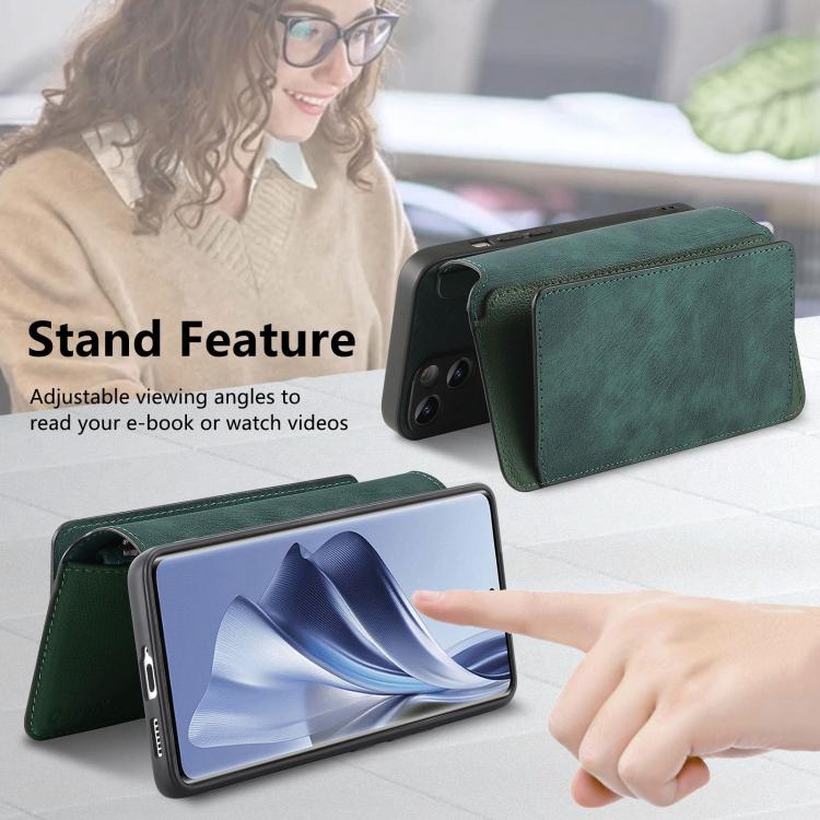 For OPPO Reno10 5G Global CaseNeo MagSafe RFID Anti-theft Zipper Wallet Retro Leather Phone Case