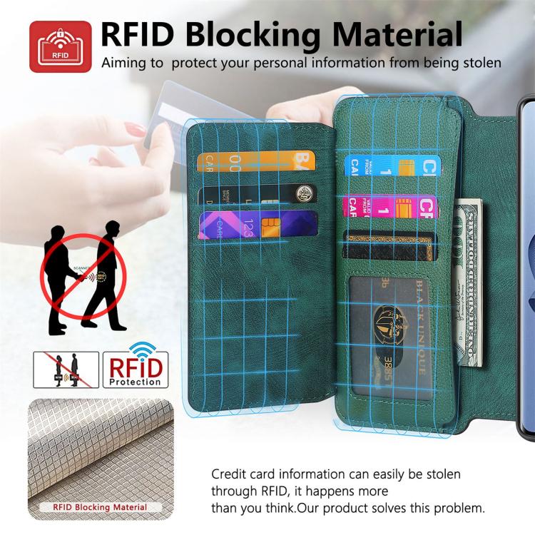 For OPPO Reno10 5G Global CaseNeo MagSafe RFID Anti-theft Zipper Wallet Retro Leather Phone Case
