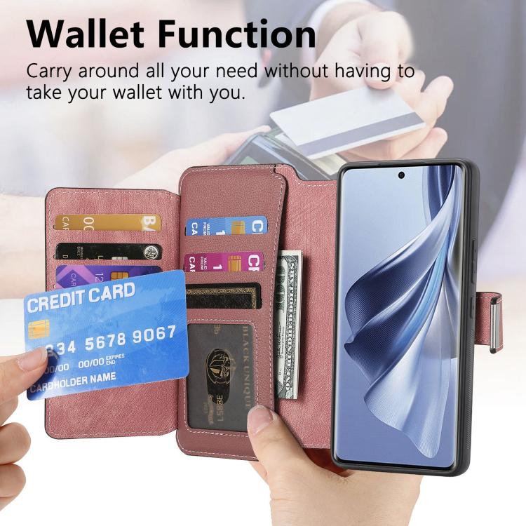 For OPPO Reno10 5G Global CaseNeo MagSafe RFID Anti-theft Zipper Wallet Retro Leather Phone Case
