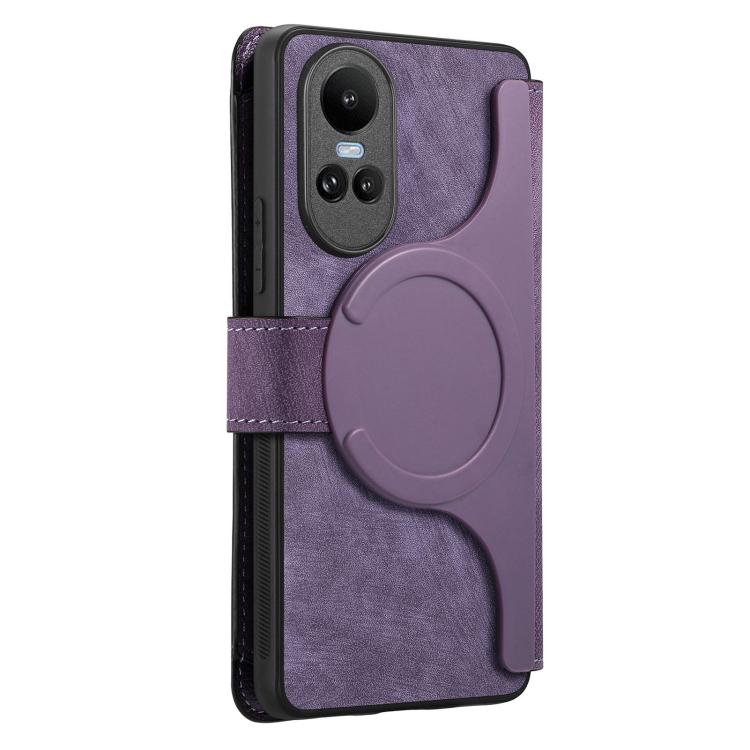 For OPPO Reno10 5G Global CaseNeo MagSafe RFID Anti-theft Zipper Wallet Retro Leather Phone Case