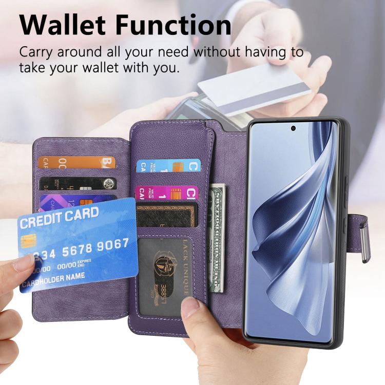 For OPPO Reno10 5G Global CaseNeo MagSafe RFID Anti-theft Zipper Wallet Retro Leather Phone Case