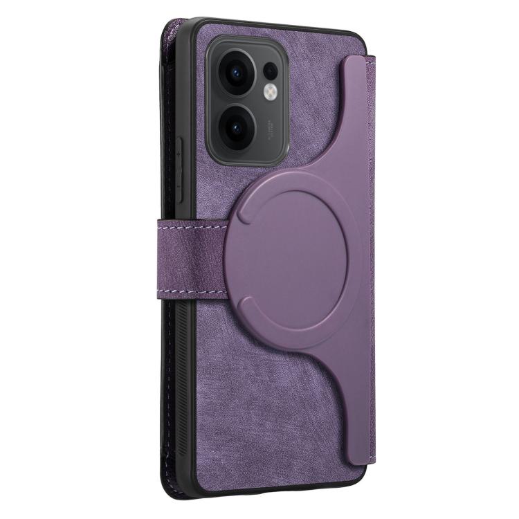 For OPPO Reno13 F CaseNeo MagSafe RFID Anti-theft Zipper Wallet Retro Leather Phone Case