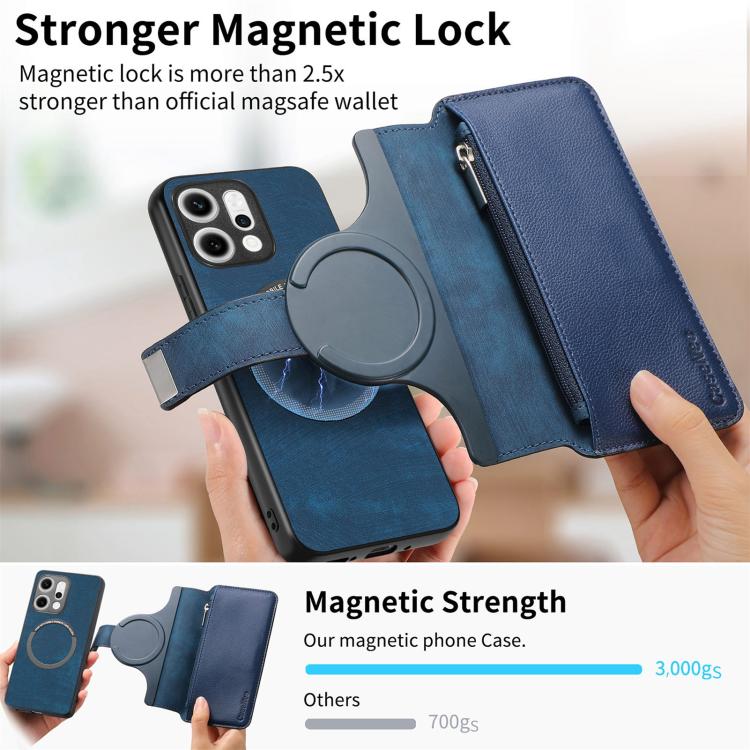 For OPPO Reno14 Pro Global CaseNeo MagSafe RFID Anti-theft Zipper Wallet Retro Leather Phone Case