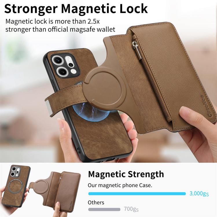 For OPPO Reno14 Global CaseNeo MagSafe RFID Anti-theft Zipper Wallet Retro Leather Phone Case