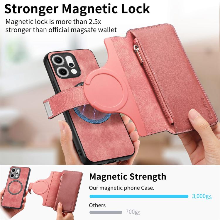 For OPPO Reno14 Global CaseNeo MagSafe RFID Anti-theft Zipper Wallet Retro Leather Phone Case