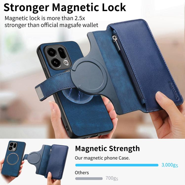 For OPPO Find X9 CaseNeo MagSafe RFID Anti-theft Zipper Wallet Retro Leather Phone Case