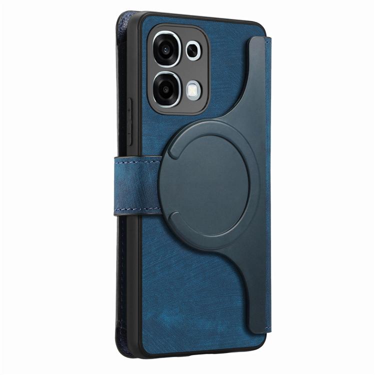 For OPPO A6 Global / A6s / A6c / A6t Pro CaseNeo MagSafe RFID Anti-theft Zipper Wallet Retro Leather Phone Case