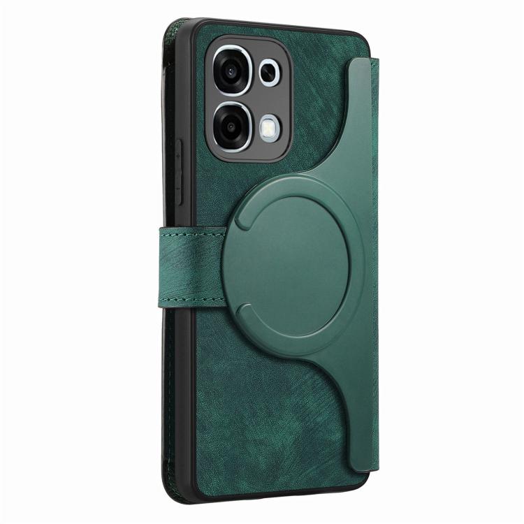 For OPPO A6 Global / A6s / A6c / A6t Pro CaseNeo MagSafe RFID Anti-theft Zipper Wallet Retro Leather Phone Case