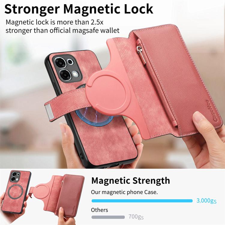 For OPPO A6 Global / A6s / A6c / A6t Pro CaseNeo MagSafe RFID Anti-theft Zipper Wallet Retro Leather Phone Case