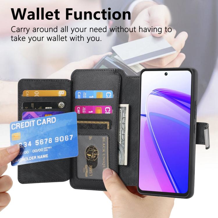 For Realme C55 CaseNeo MagSafe RFID Anti-theft Zipper Wallet Retro Leather Phone Case