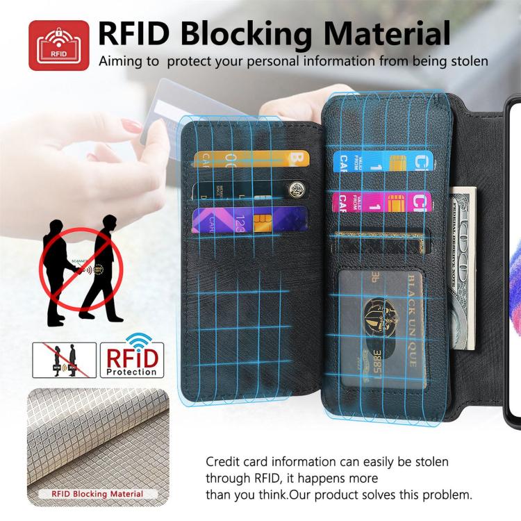 For Realme C55 CaseNeo MagSafe RFID Anti-theft Zipper Wallet Retro Leather Phone Case